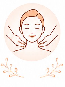 施術を受ける女性のイラスト